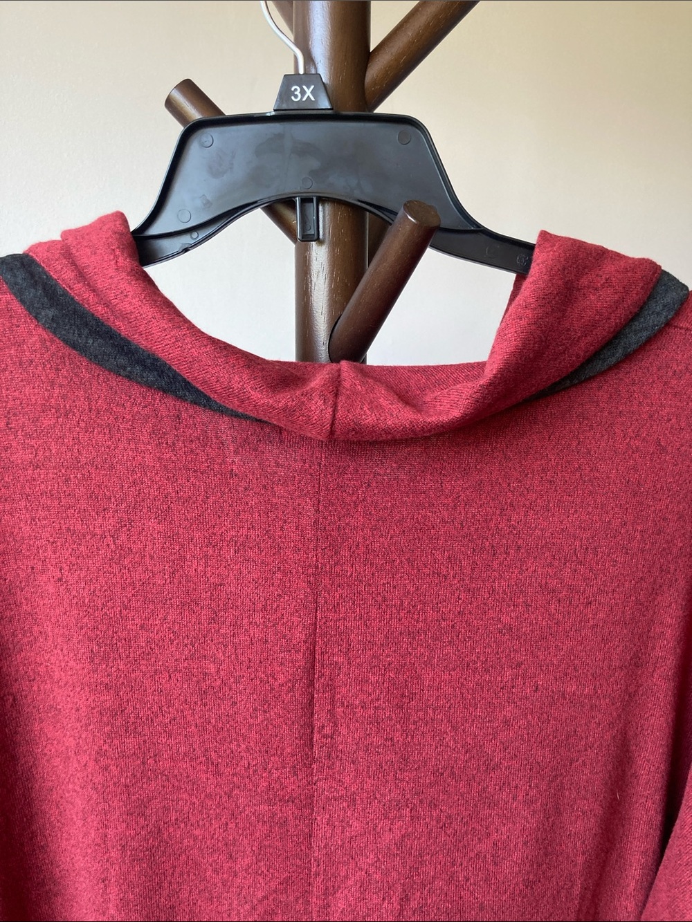 NY Collection a red and gray Heathered top 1X - Picture 8 of 17